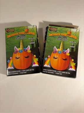 Unicorn Pumpkin Decorating Kit - Orange